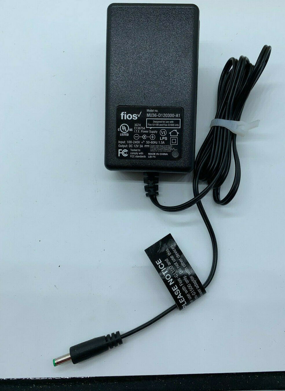New 12V 3A Verizon FIOS MU36-D120300-A1 AC Power Supply Adapter For Router Gateway G1100